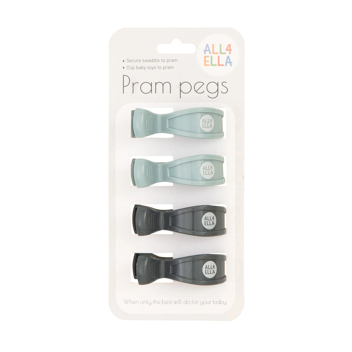 Pram Pegs 4 Pack - Sage/Forest Green