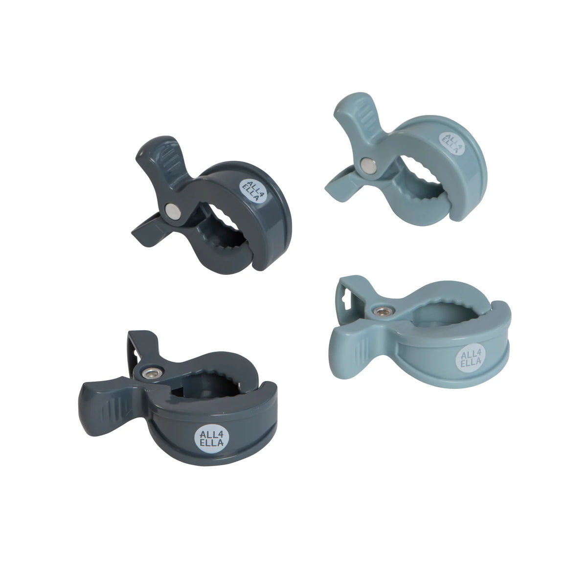 Pram Pegs 4 Pack - Steel Blue/Charcoal