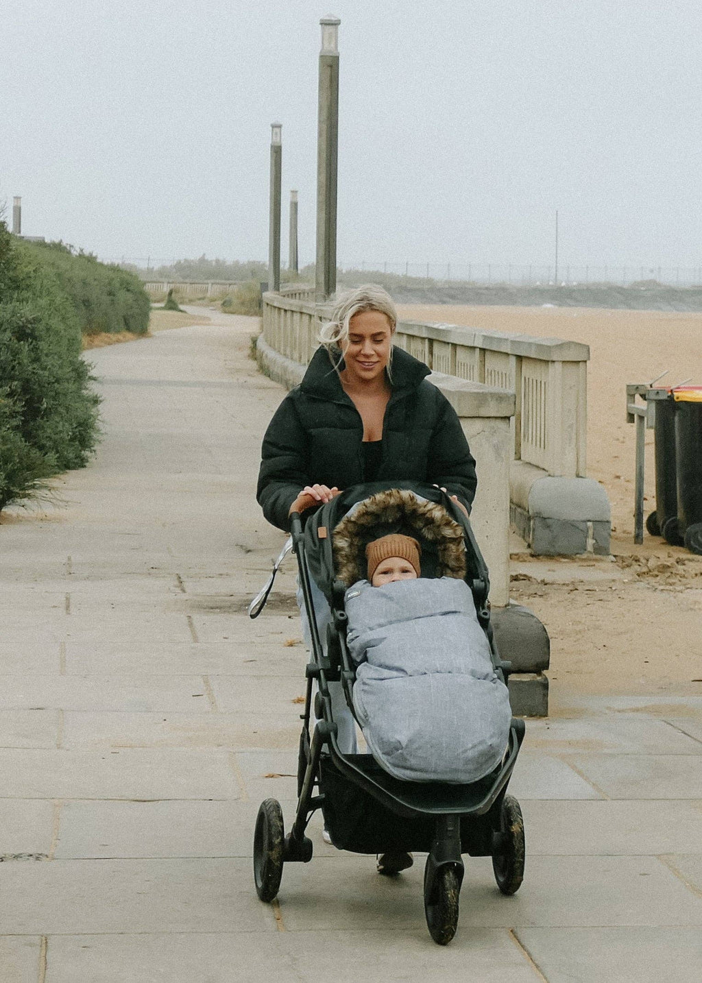Nordic Footmuff Pram Liner | Chic Grey by Baby Luno