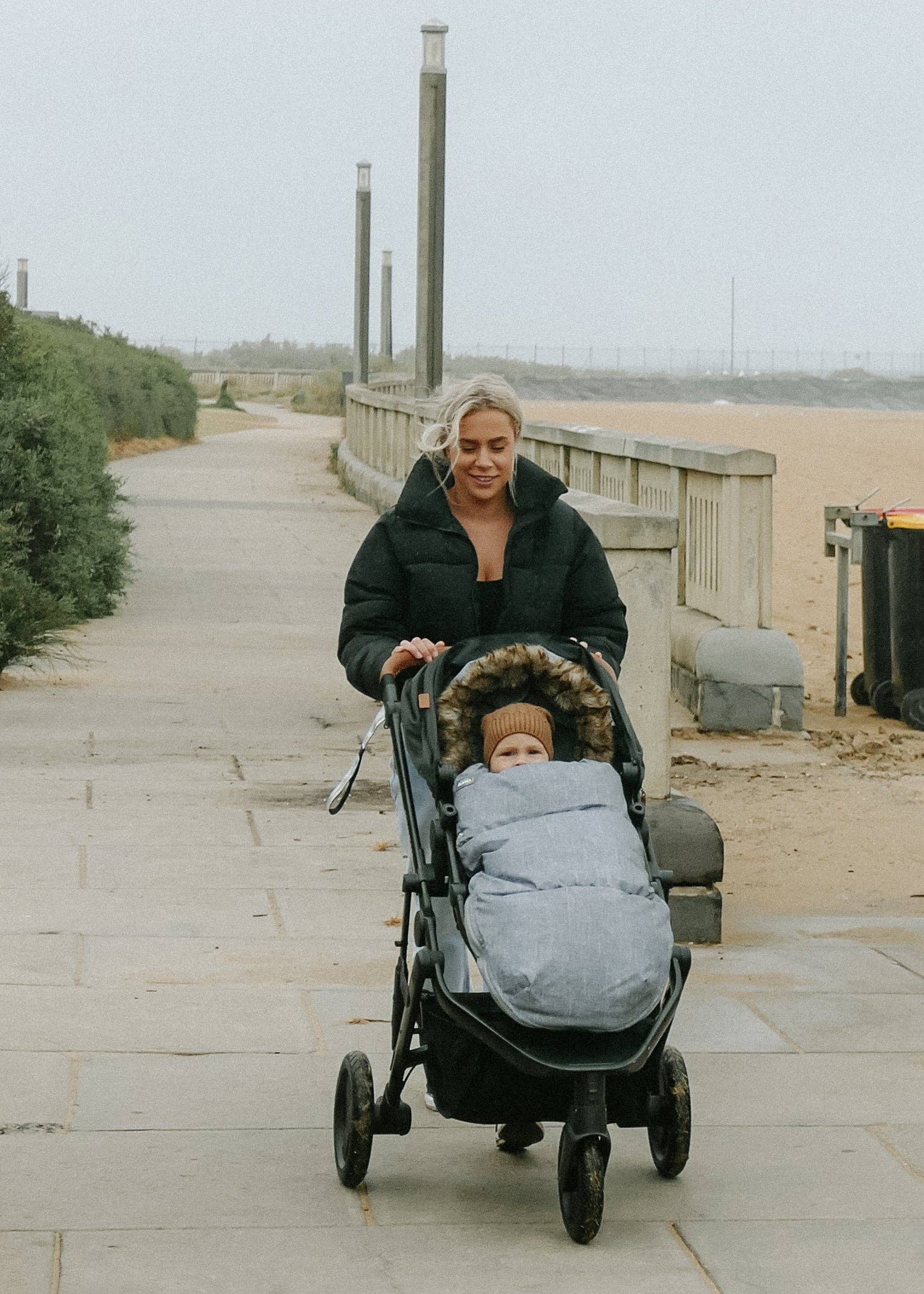 Nordic Footmuff Pram Liner | Chic Grey by Baby Luno