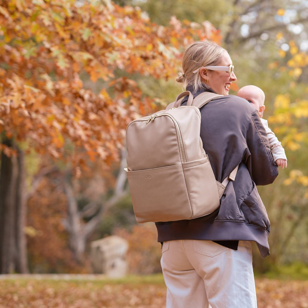 Multitasker Nappy Backpack - Oat Vegan Leather