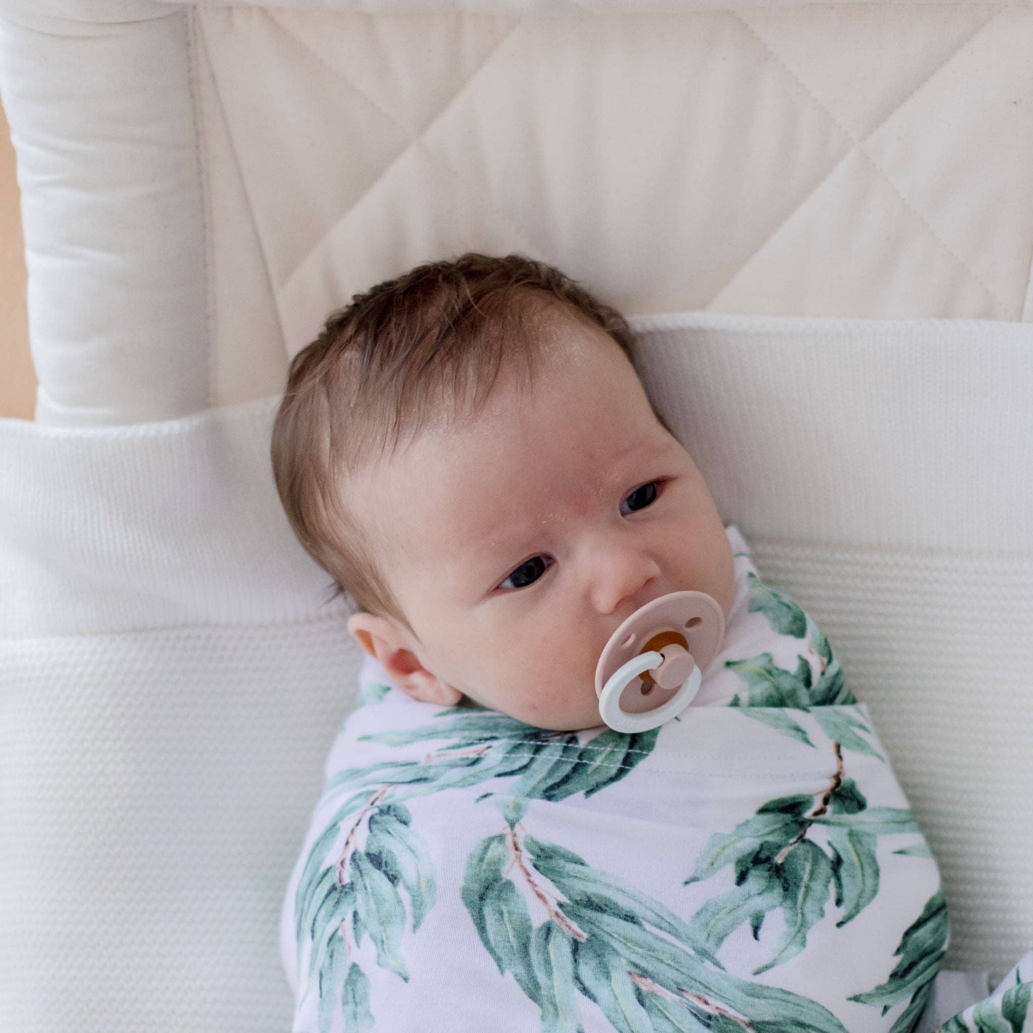 Stretchy Baby Swaddle Wrap | Blue Gum Leaf