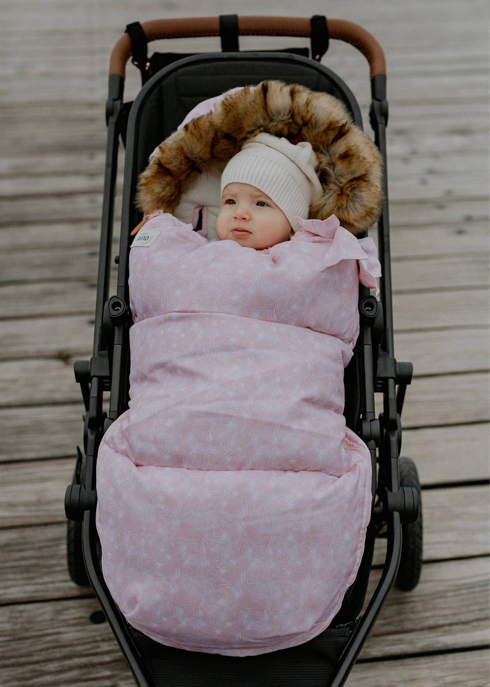 Nordic Footmuff Pram Liner | Pink Feather by Baby luno