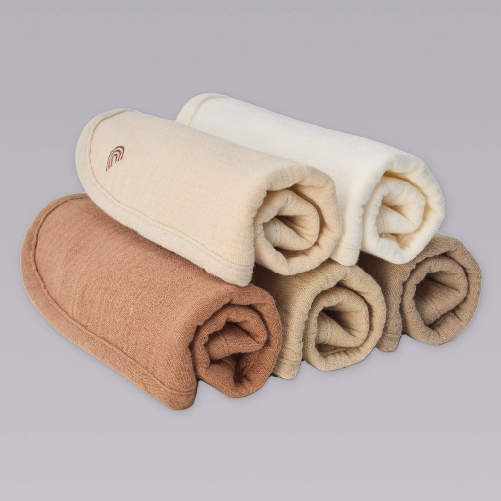 Organic Muslin Baby Bibs | Dusty Dunes 5 Pack