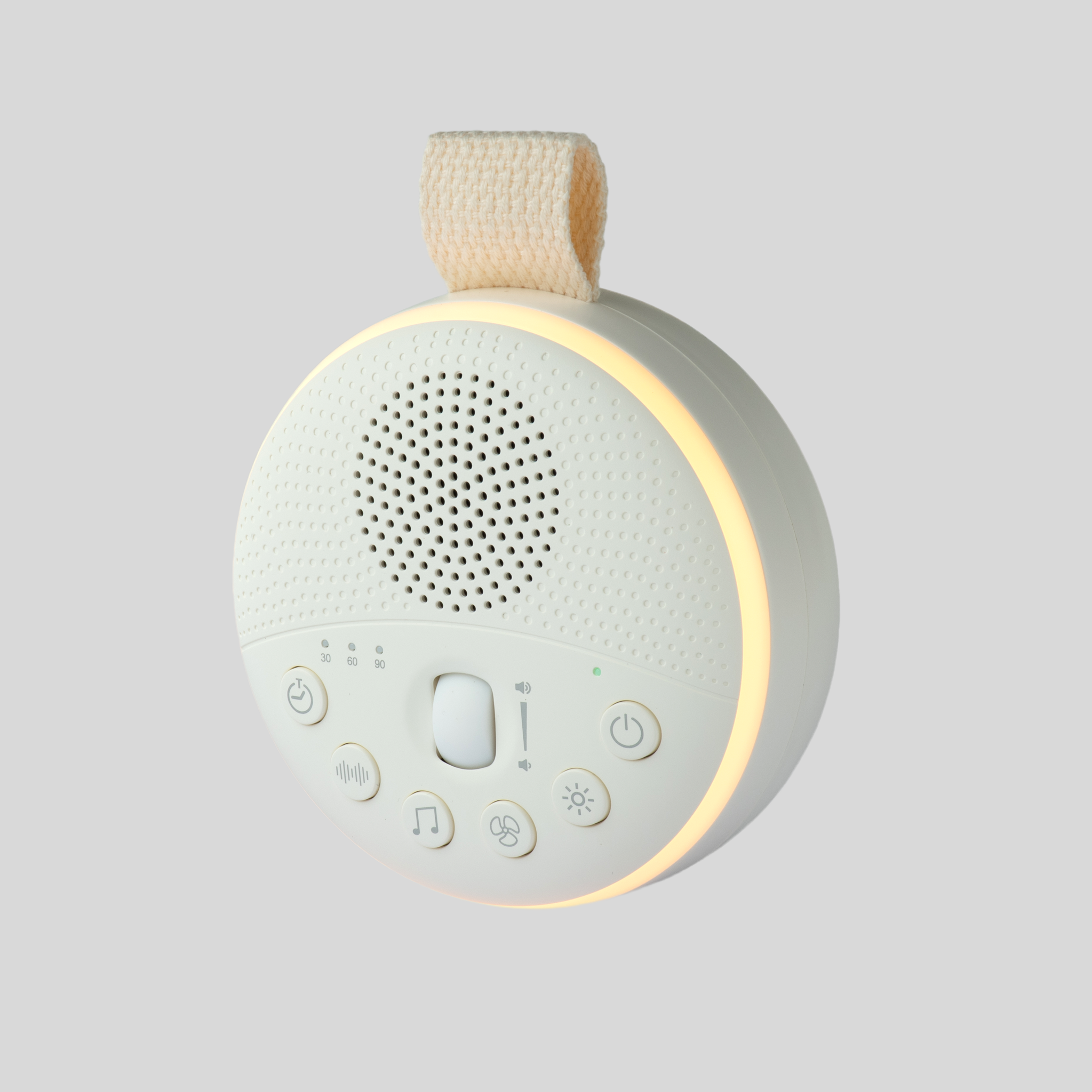 Portable Baby White Noise Machine & Night Light | White & Cream