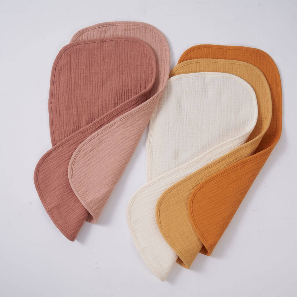 Organic Muslin Burp Cloths - Golden Harvest 5 Pack | Zoe Sage premium baby gift - Baba-lando