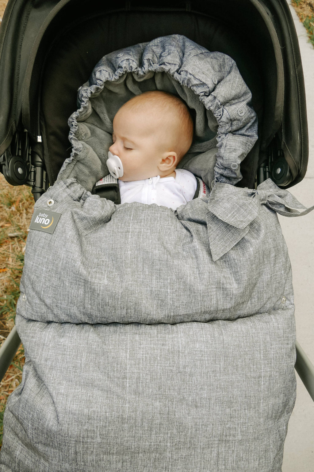 Nordic Footmuff Pram Liner | Chic Grey by Baby Luno