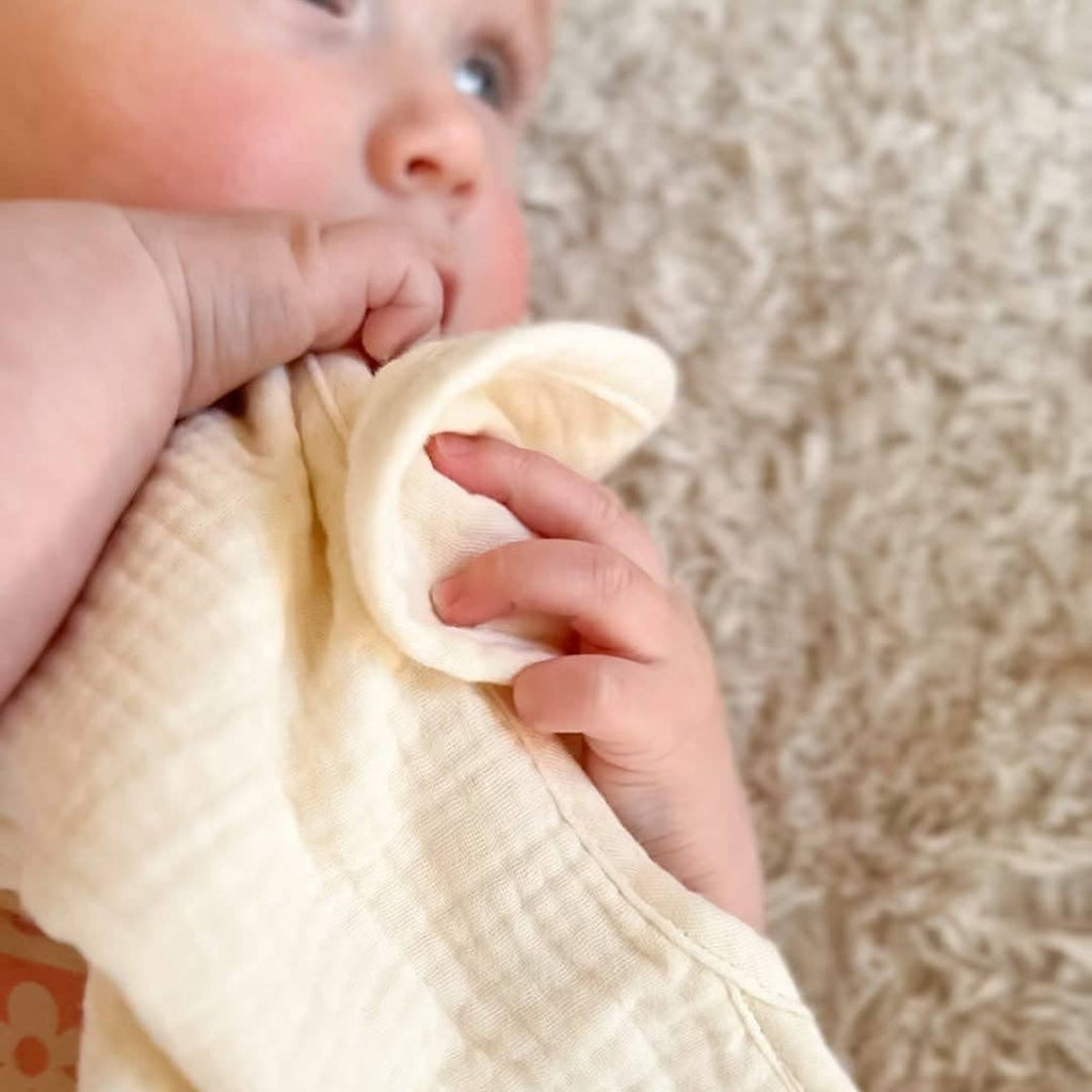 Organic Muslin Burp Cloths - Golden Harvest 5 Pack | Zoe Sage premium baby gift - Baba-lando
