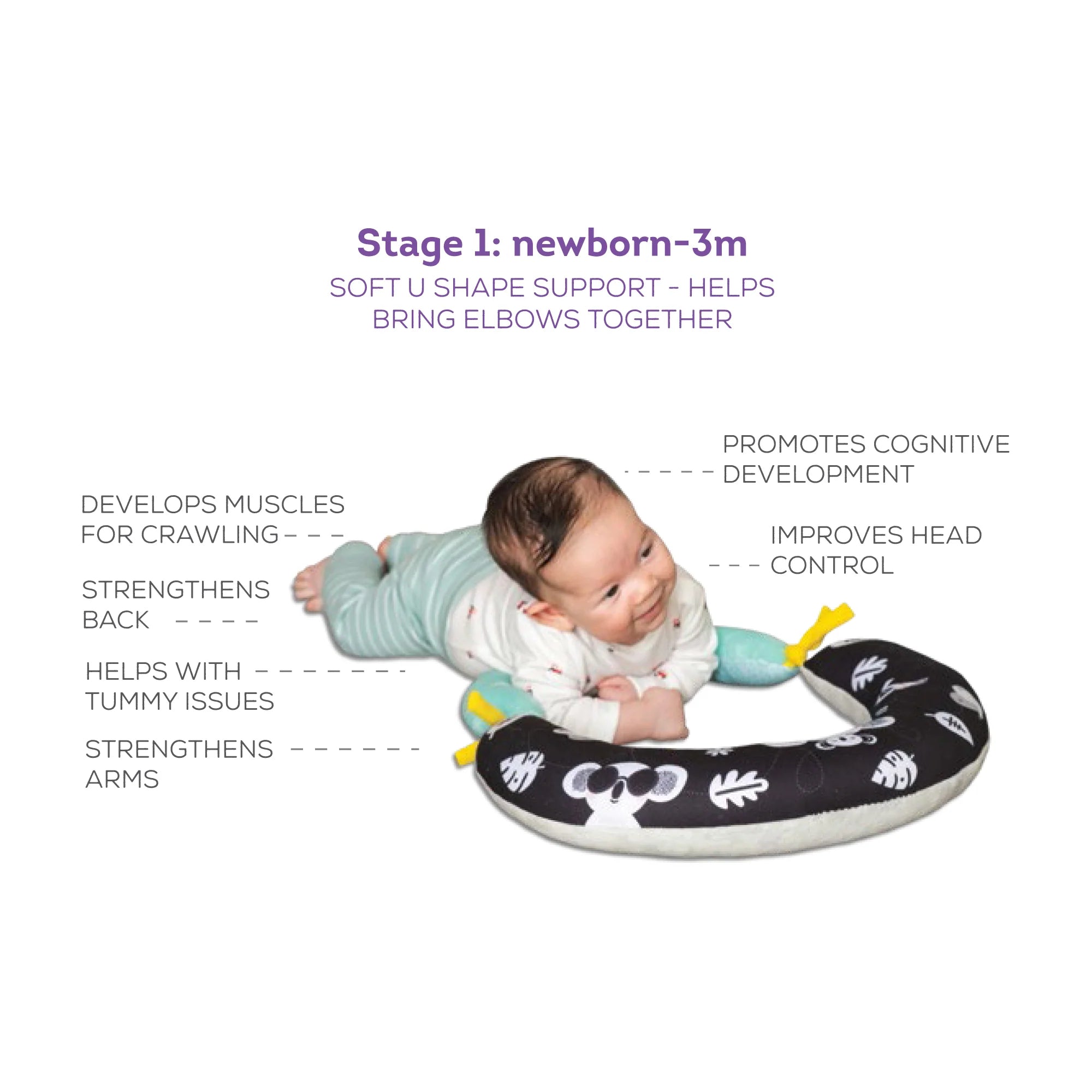2 in 1 Tummy Time Pillow | Taf Toys premium baby gift - Baba-lando