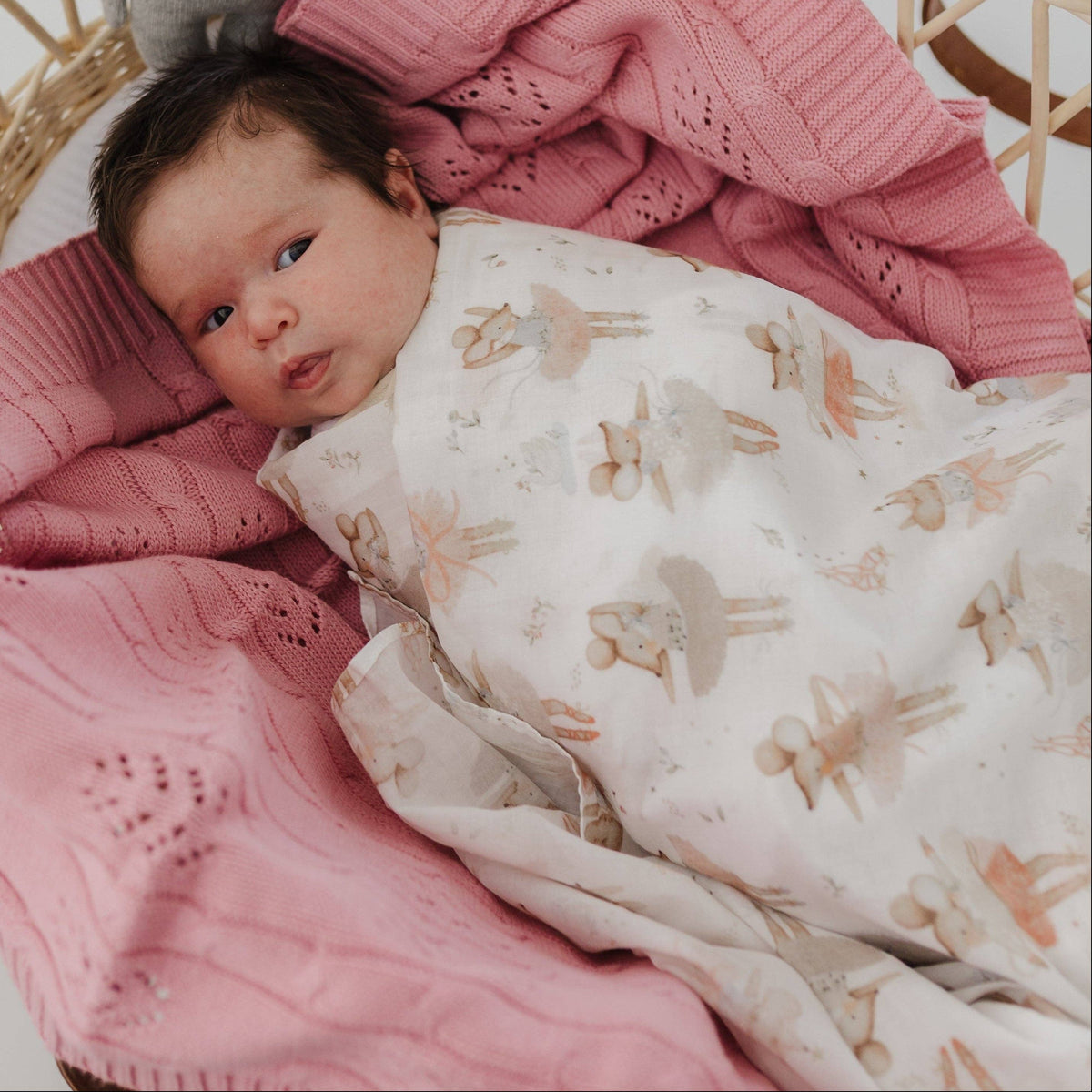 Ballerina Mouse | Muslin Wrap & Pram Clip Set