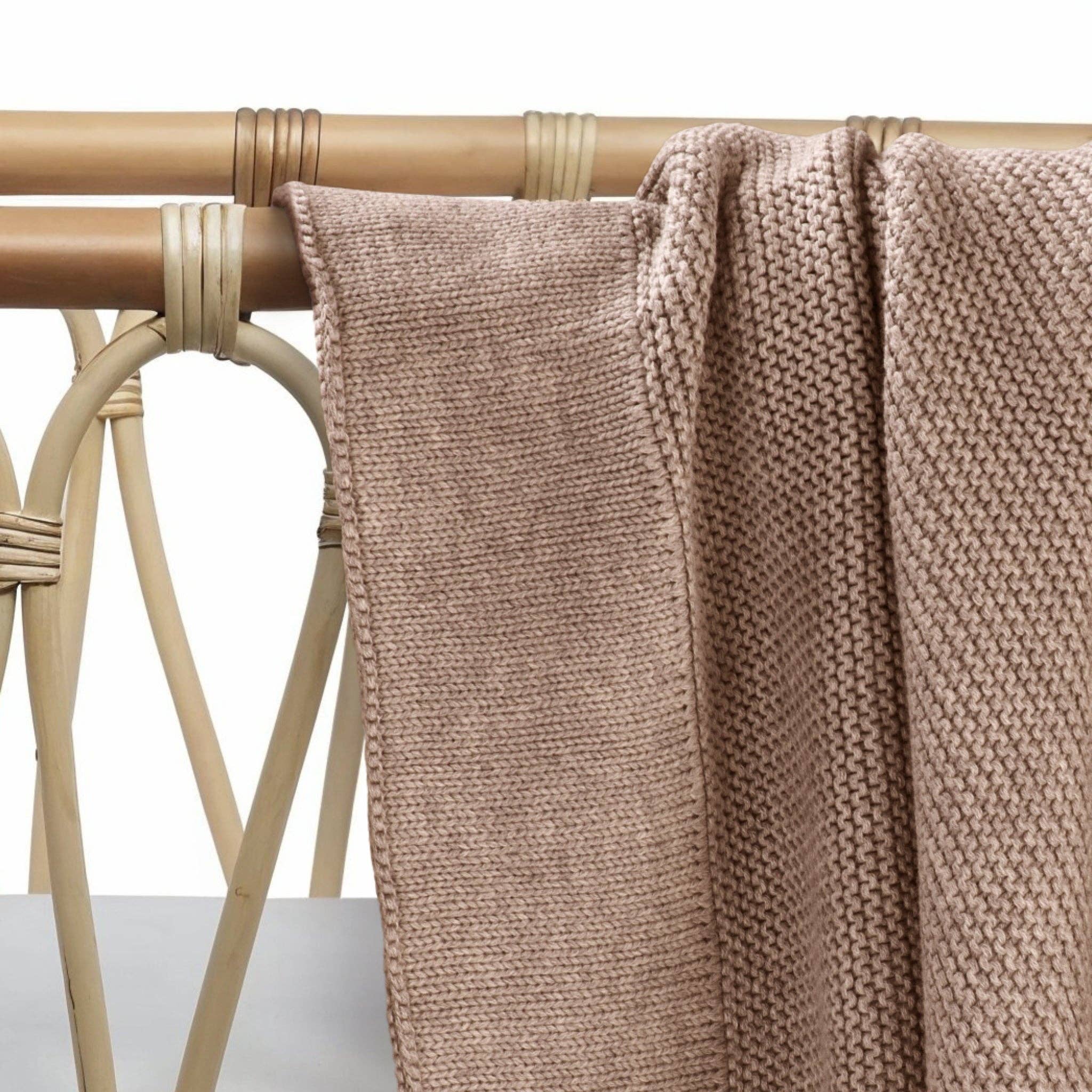 Cotton Classic Knit Baby Blanket by Zoe Sage | Mocha