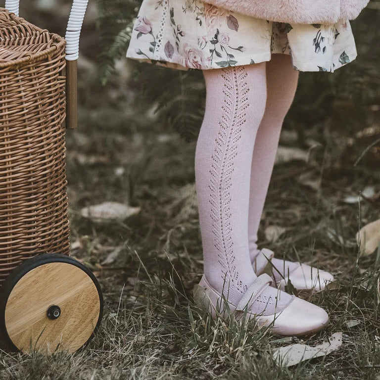 Dusky Pink Open Work Tights