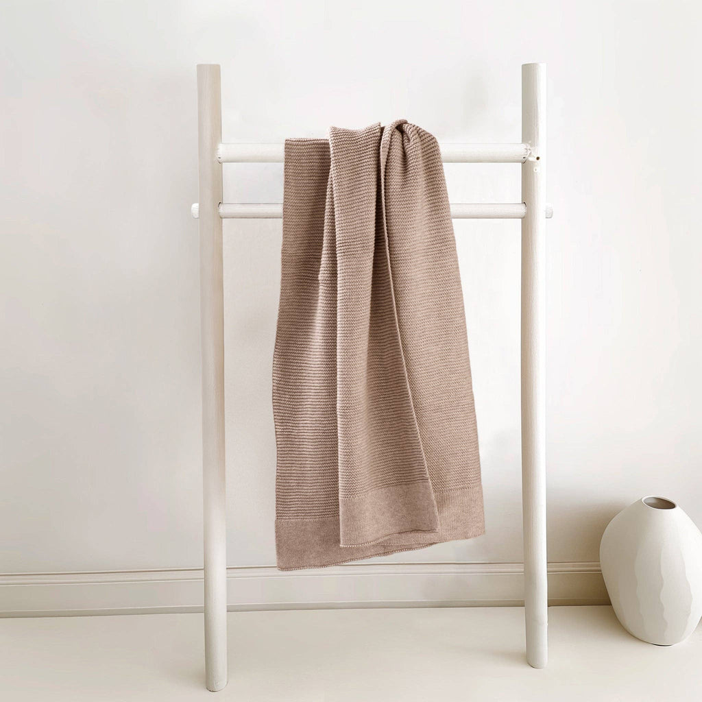 Cotton Classic Knit Baby Blanket by Zoe Sage | Mocha