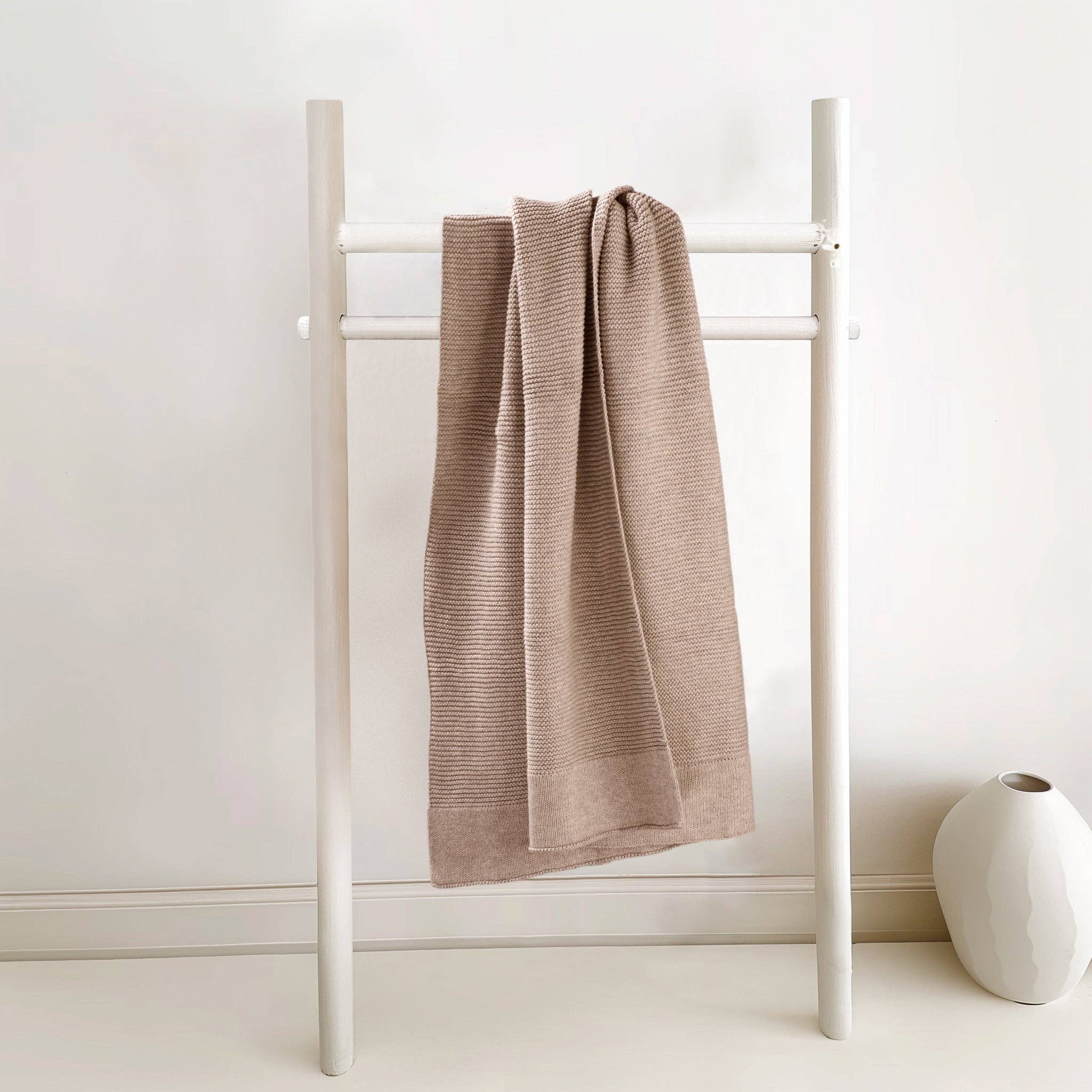 Cotton Classic Knit Baby Blanket by Zoe Sage | Mocha