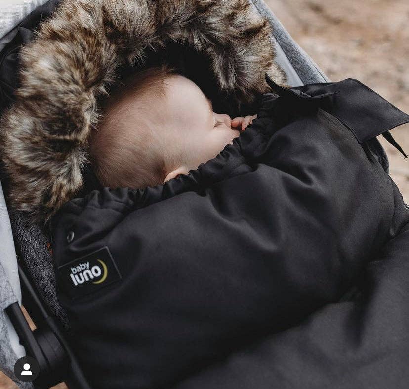 Nordic Footmuff Pram Liner | Classic Black by Baby luno