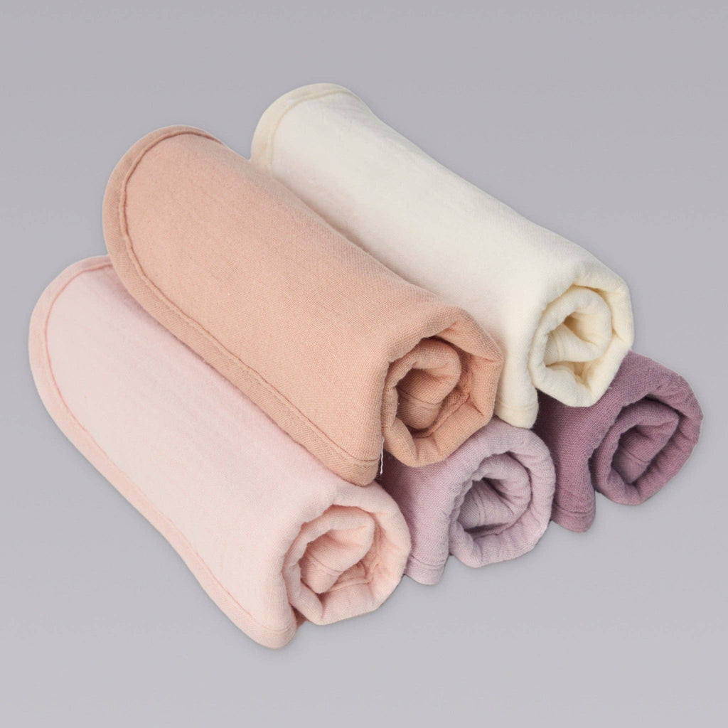 Organic Muslin Baby Bibs | Lavender Blush 5 Pack