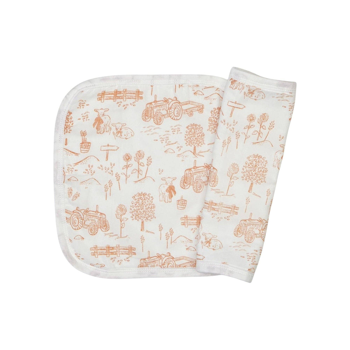 Latte Vintage Farm Baby Washcloths | 2 Pack