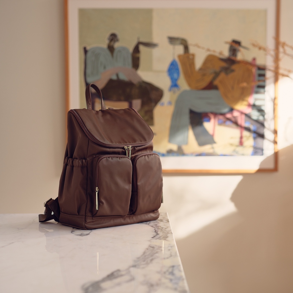 Signature Nappy Backpack - Chocolate Nylon | OiOi