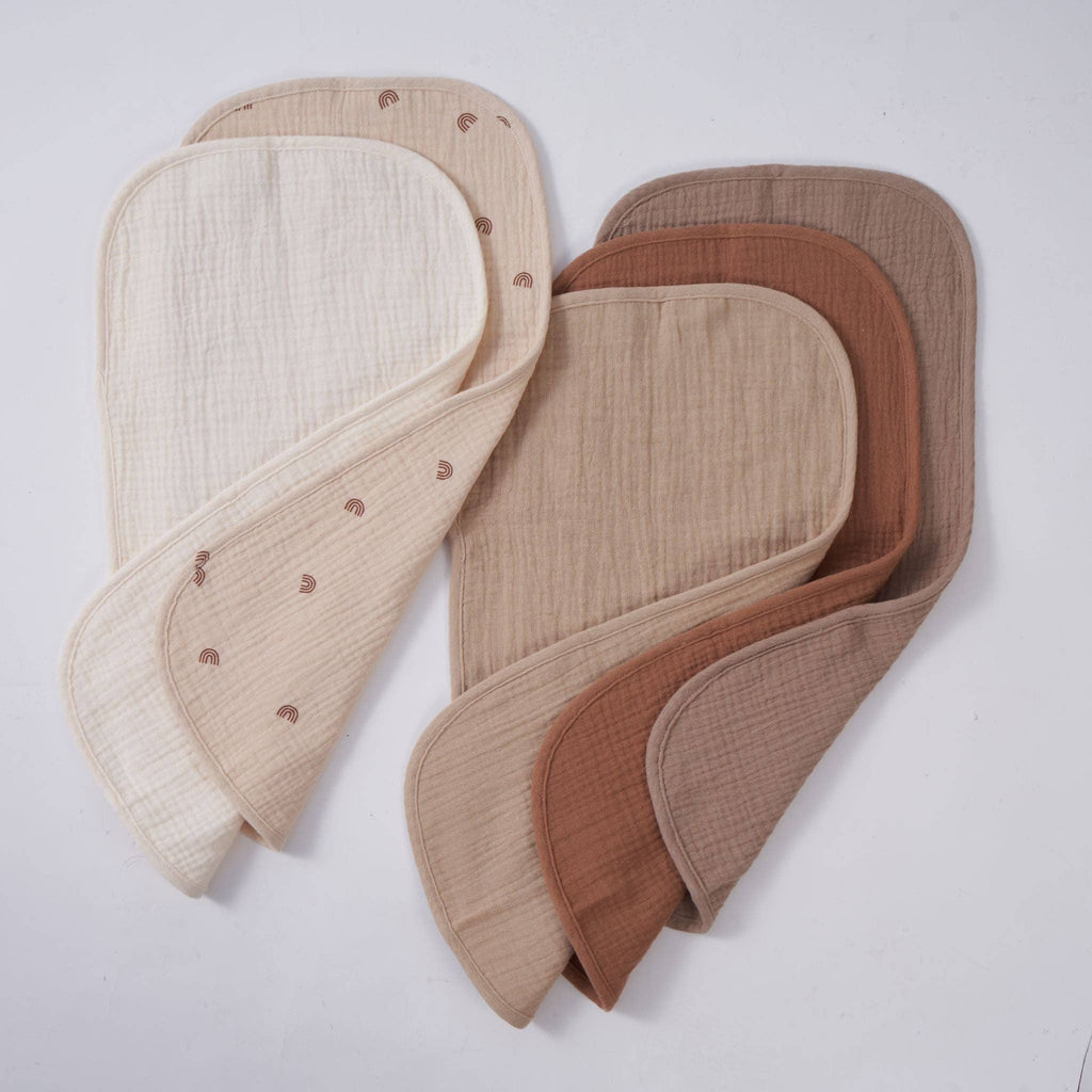 Organic Muslin Burp Cloths - Dusty Dunes 5 Pack | Zoe Sage premium baby gift - Baba-lando