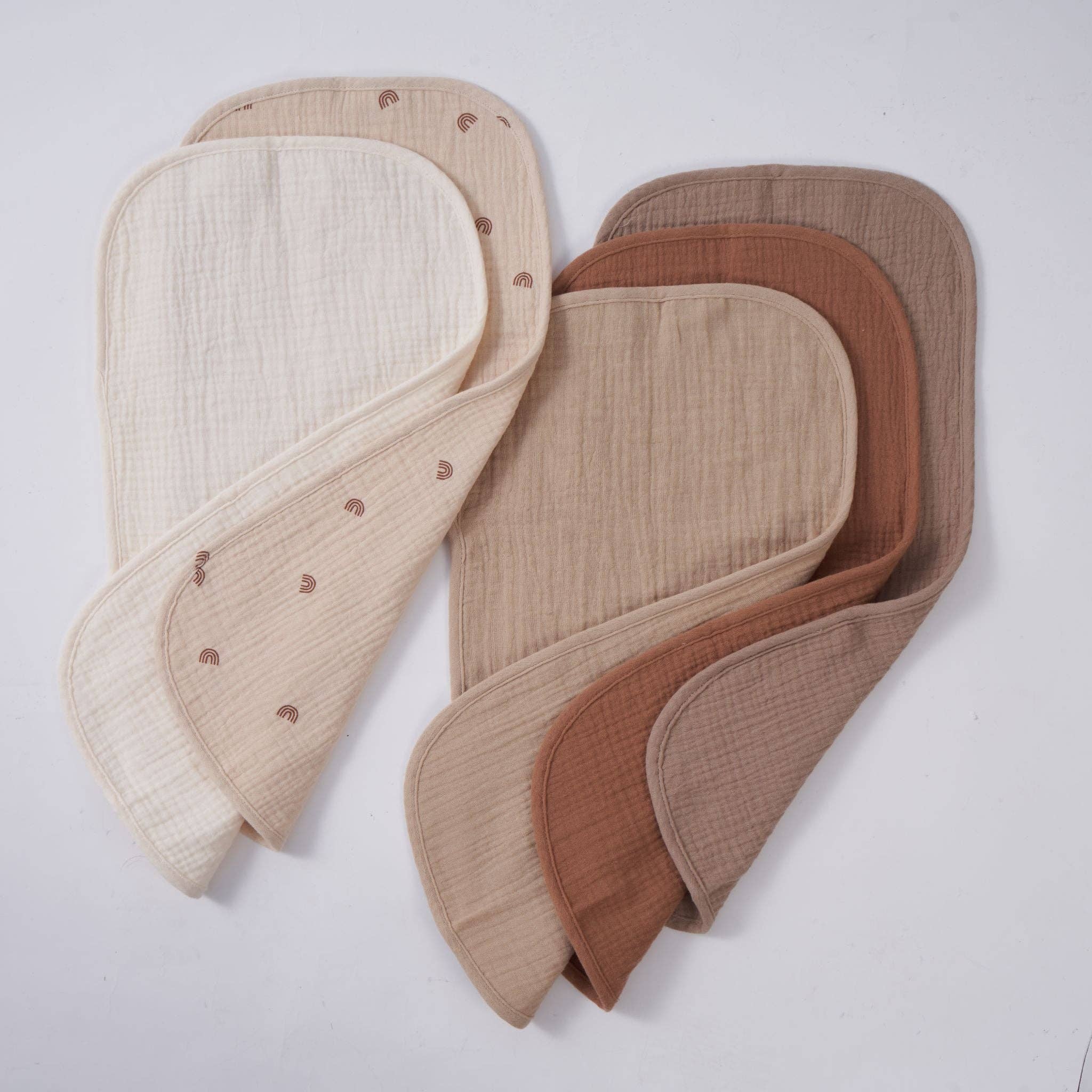 Organic Muslin Burp Cloths - Dusty Dunes 5 Pack | Zoe Sage premium baby gift - Baba-lando