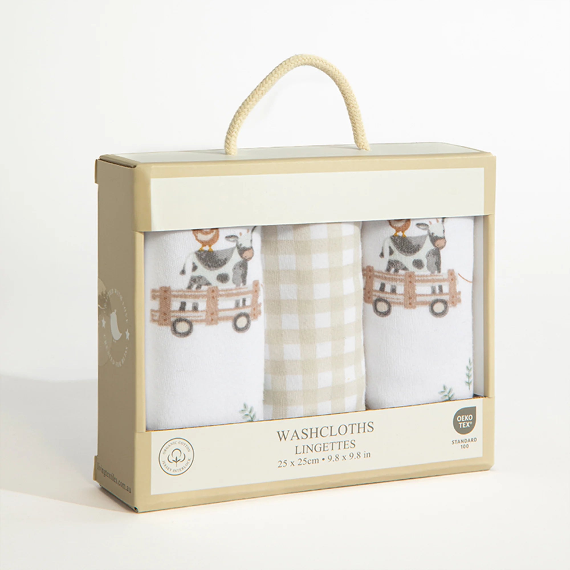 Organic Wash Cloths | Tractor Ride - set of 3