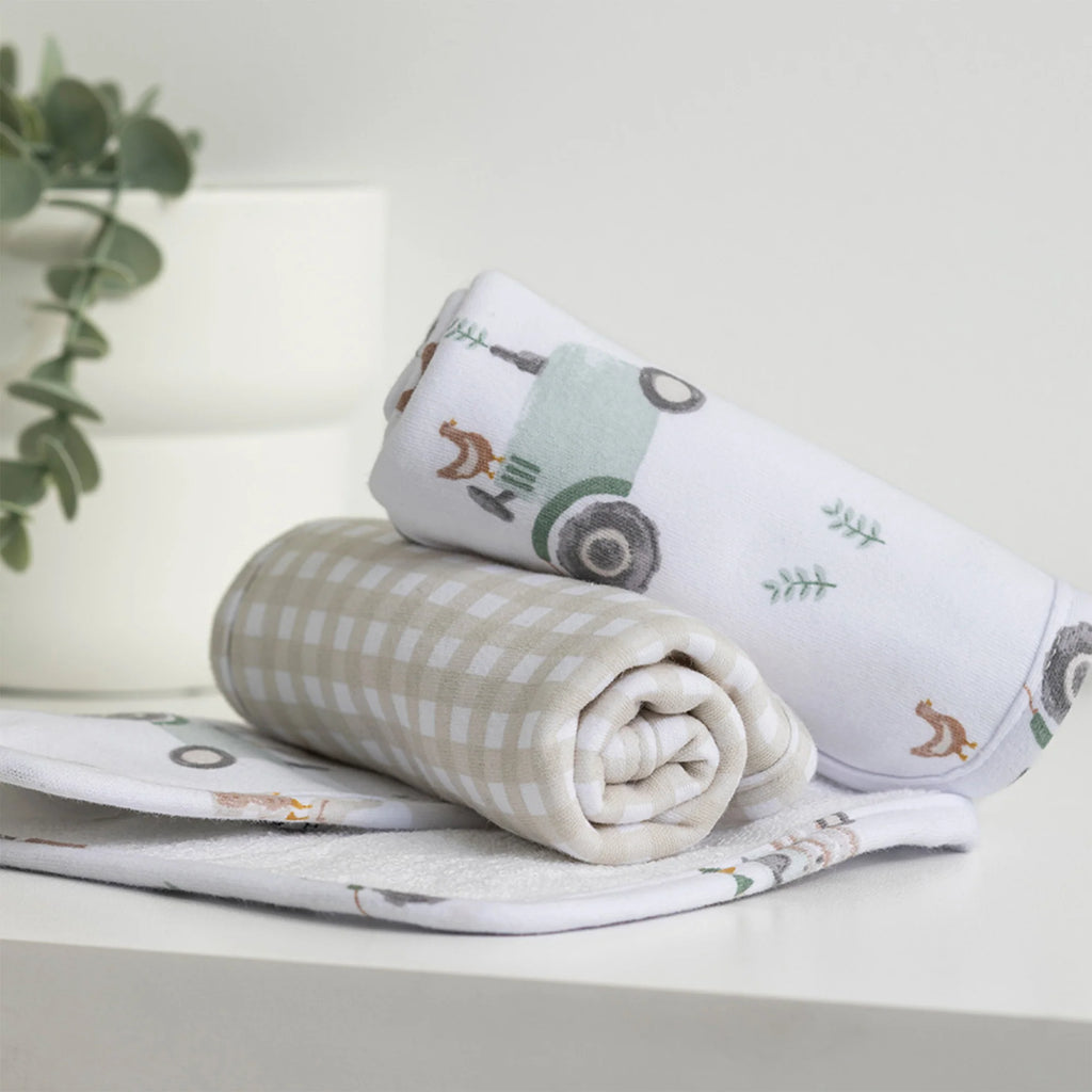 Organic Wash Cloths | Tractor Ride - set of 3