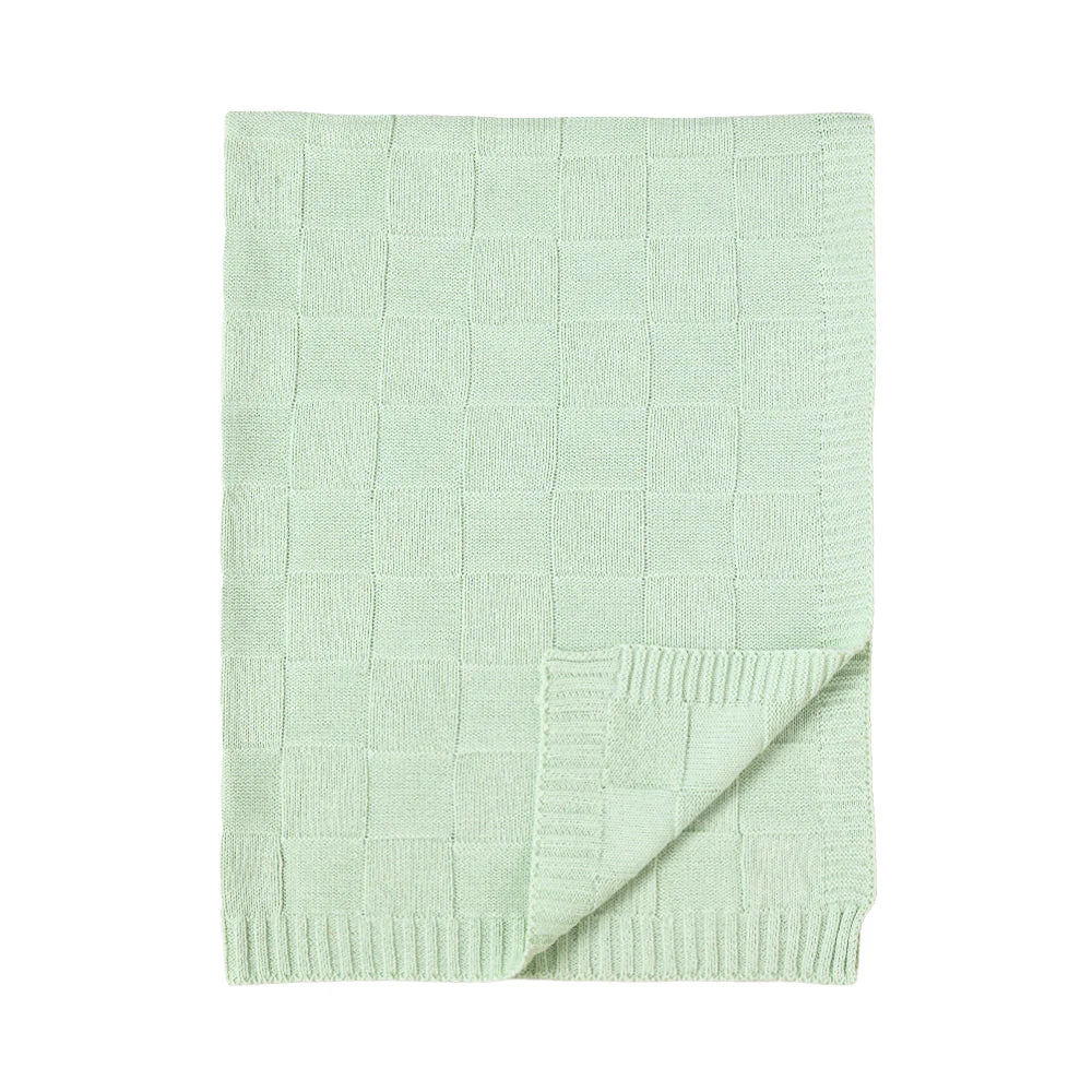 Knitted Blanket | Seafoam Green