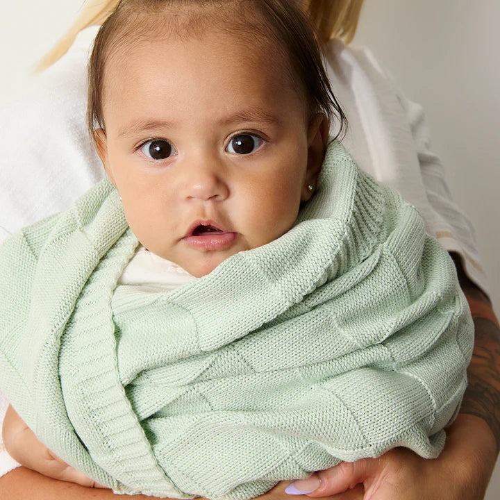 Knitted Blanket | Seafoam Green