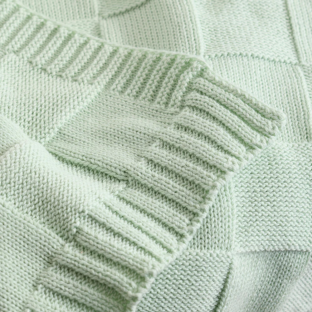 Knitted Blanket | Seafoam Green