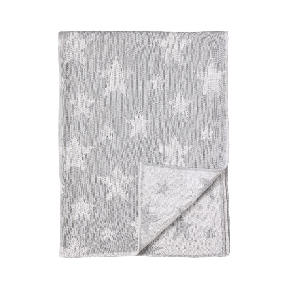 Knitted Blanket | Grey Stars