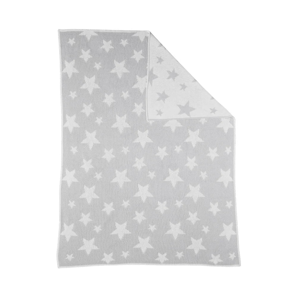 Knitted Blanket | Grey Stars