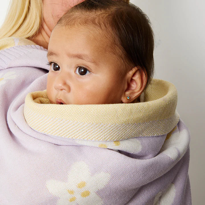 Knitted Blanket | Lilac Daisy Dreams