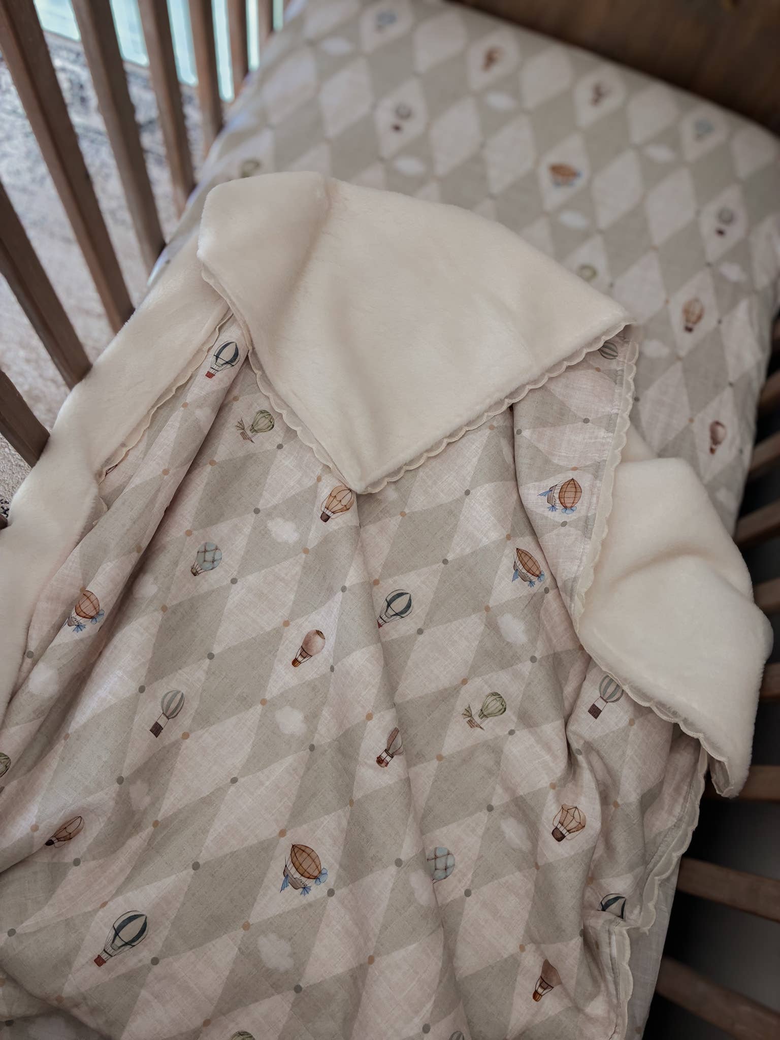 Up and Away Fur Lined Cot Blanket