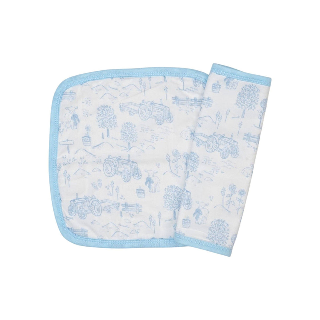 Dusty Blue Vintage Farm Baby Washcloths | 2 Pack