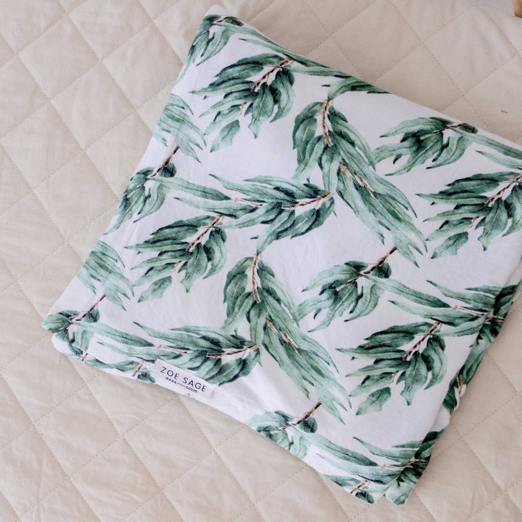 Stretchy Baby Swaddle Wrap | Blue Gum Leaf