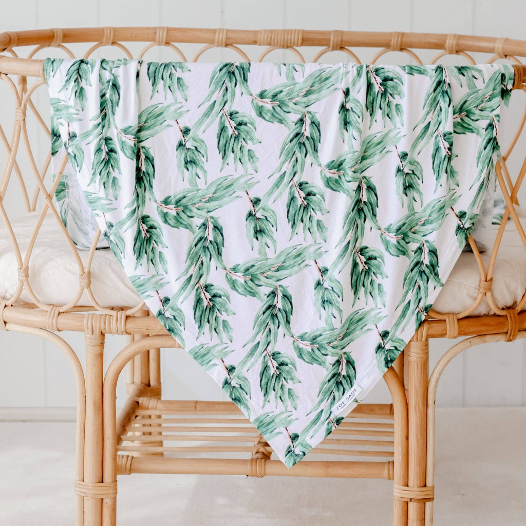 Stretchy Baby Swaddle Wrap | Blue Gum Leaf