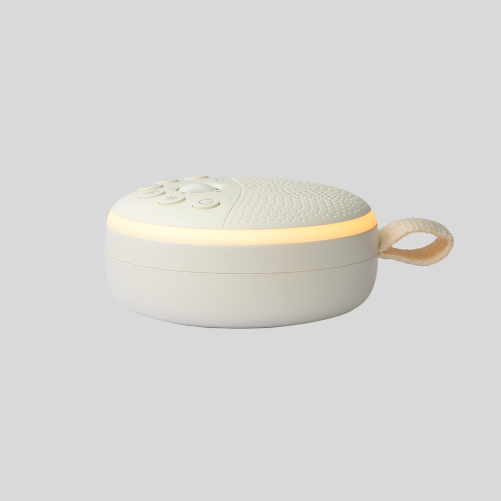 Portable Baby White Noise Machine & Night Light | White & Cream
