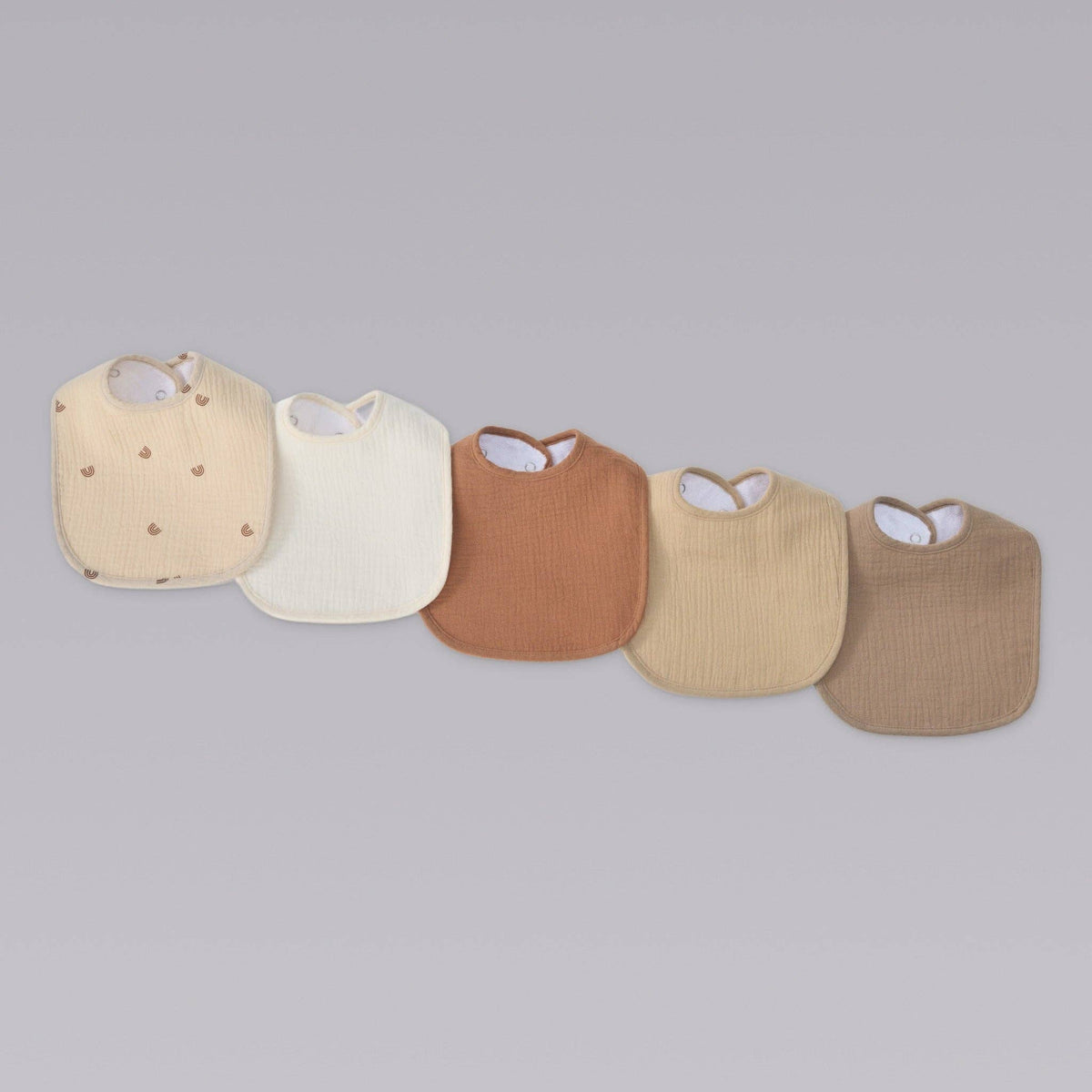 Organic Muslin Baby Bibs | Dusty Dunes 5 Pack