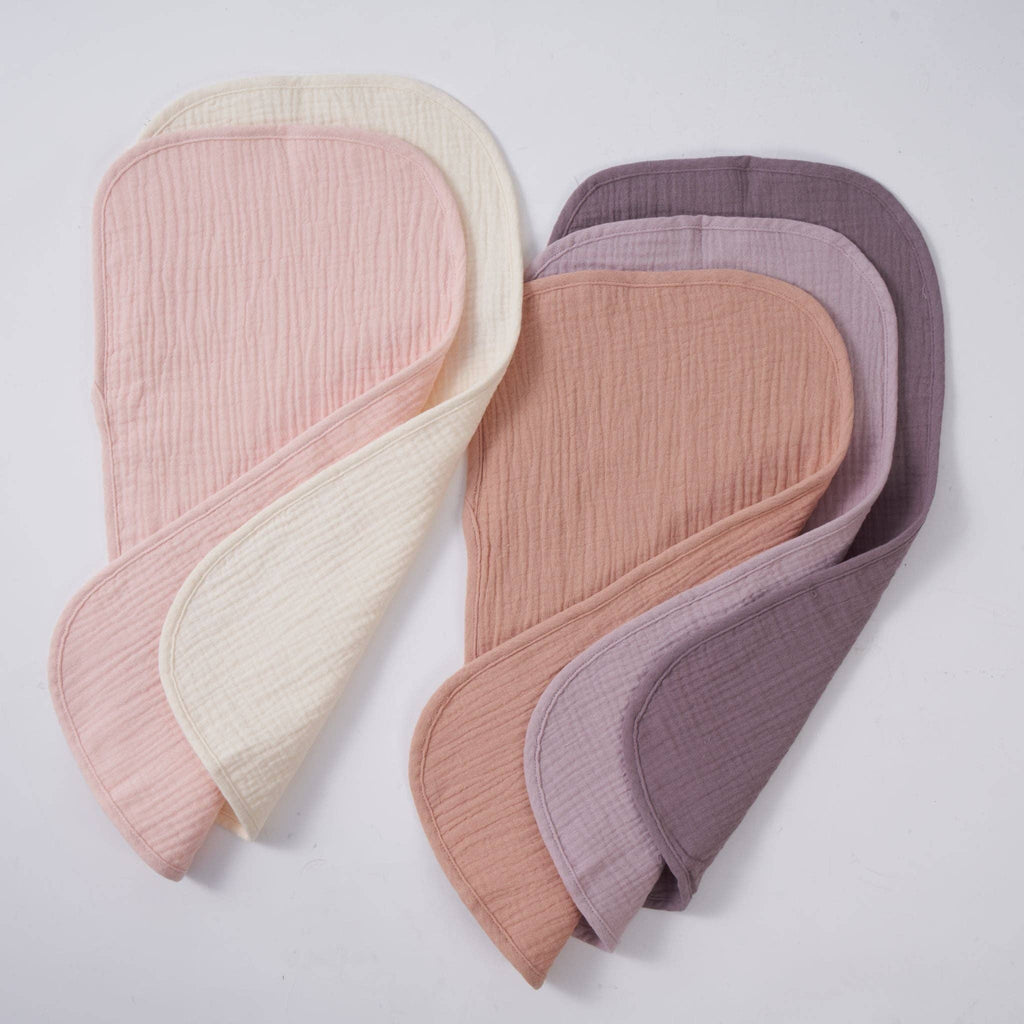 Organic Muslin Burp Cloths - Lavender Blush 5 Pack | Zoe Sage premium baby gift - Baba-lando