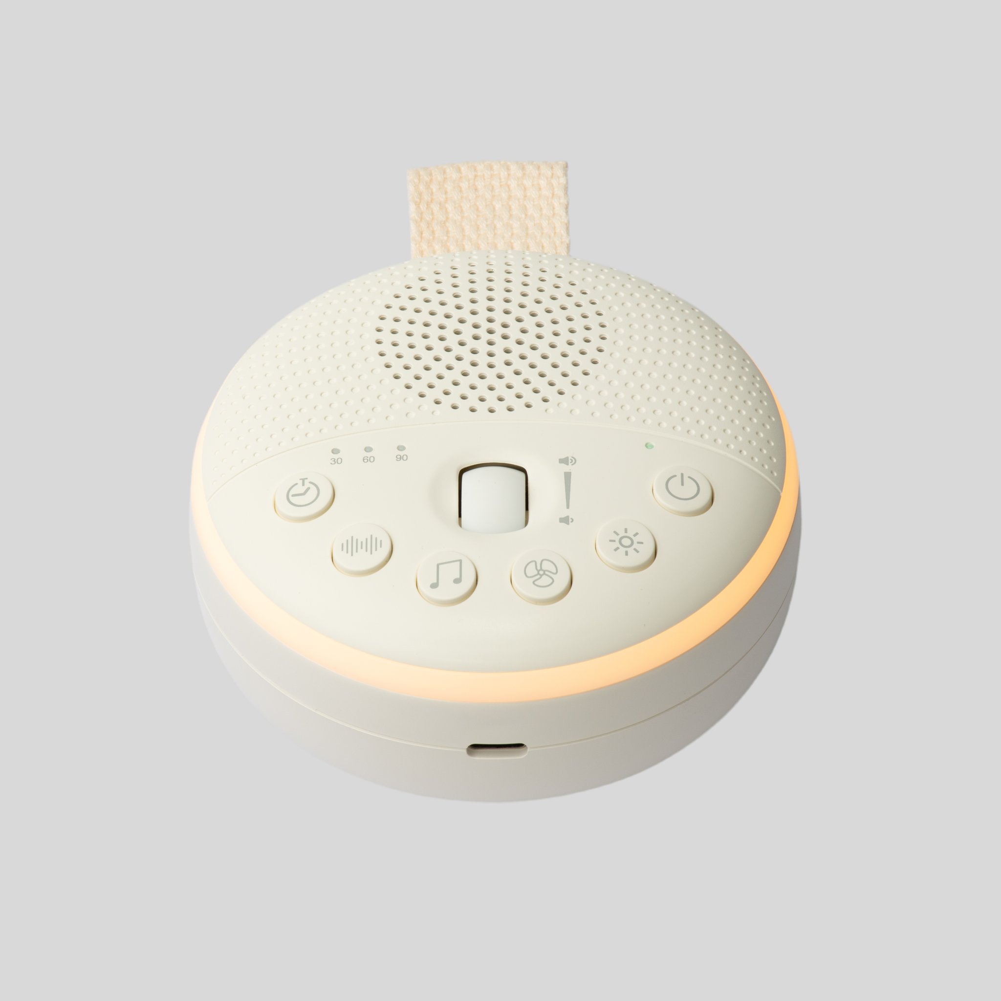 Portable Baby White Noise Machine & Night Light | White & Cream