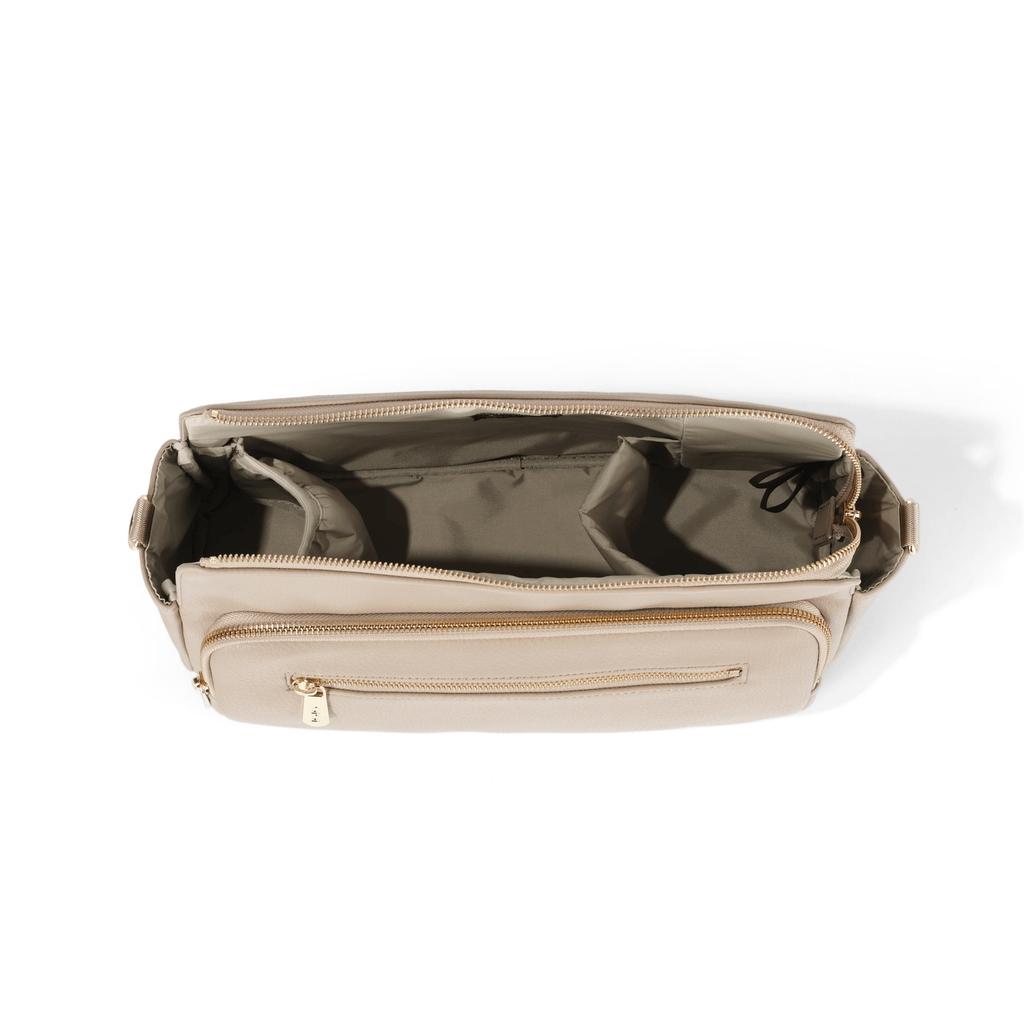 OiOi Multitasker Pram Caddy 2.0 - Oat Vegan Leather