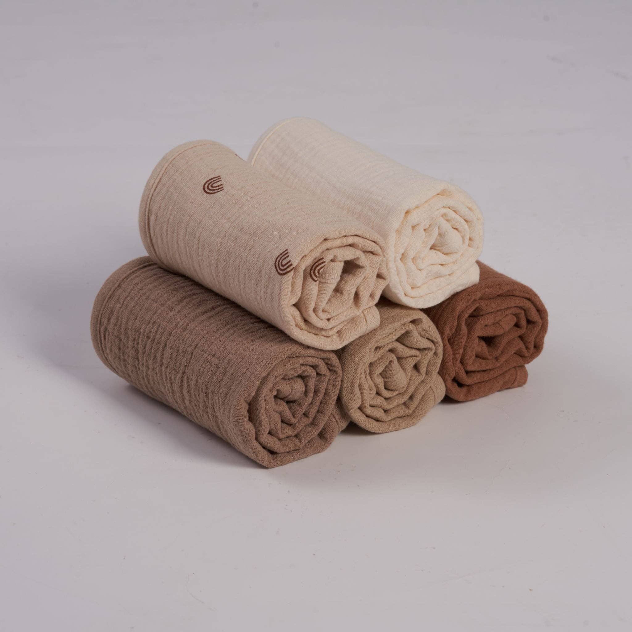 Organic Muslin Burp Cloths - Dusty Dunes 5 Pack | Zoe Sage premium baby gift - Baba-lando