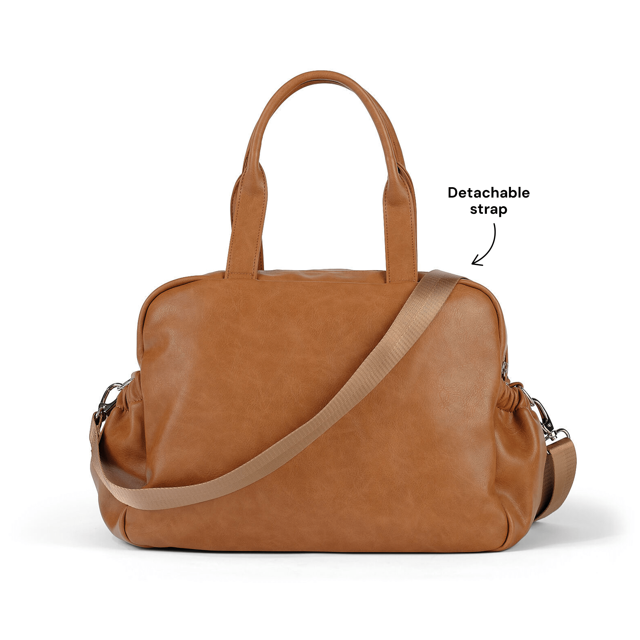 Carry All Nappy Bag - Tan Vegan Leather