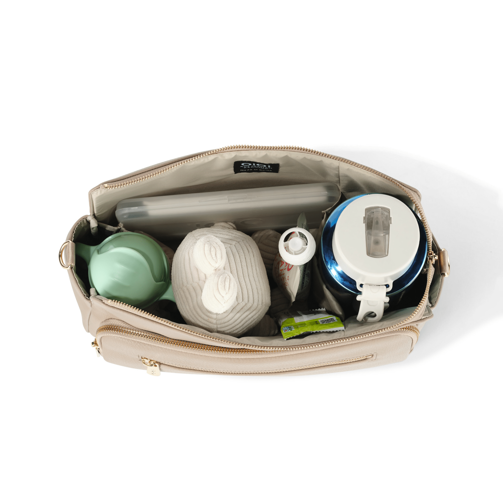 OiOi Multitasker Pram Caddy 2.0 - Oat Vegan Leather