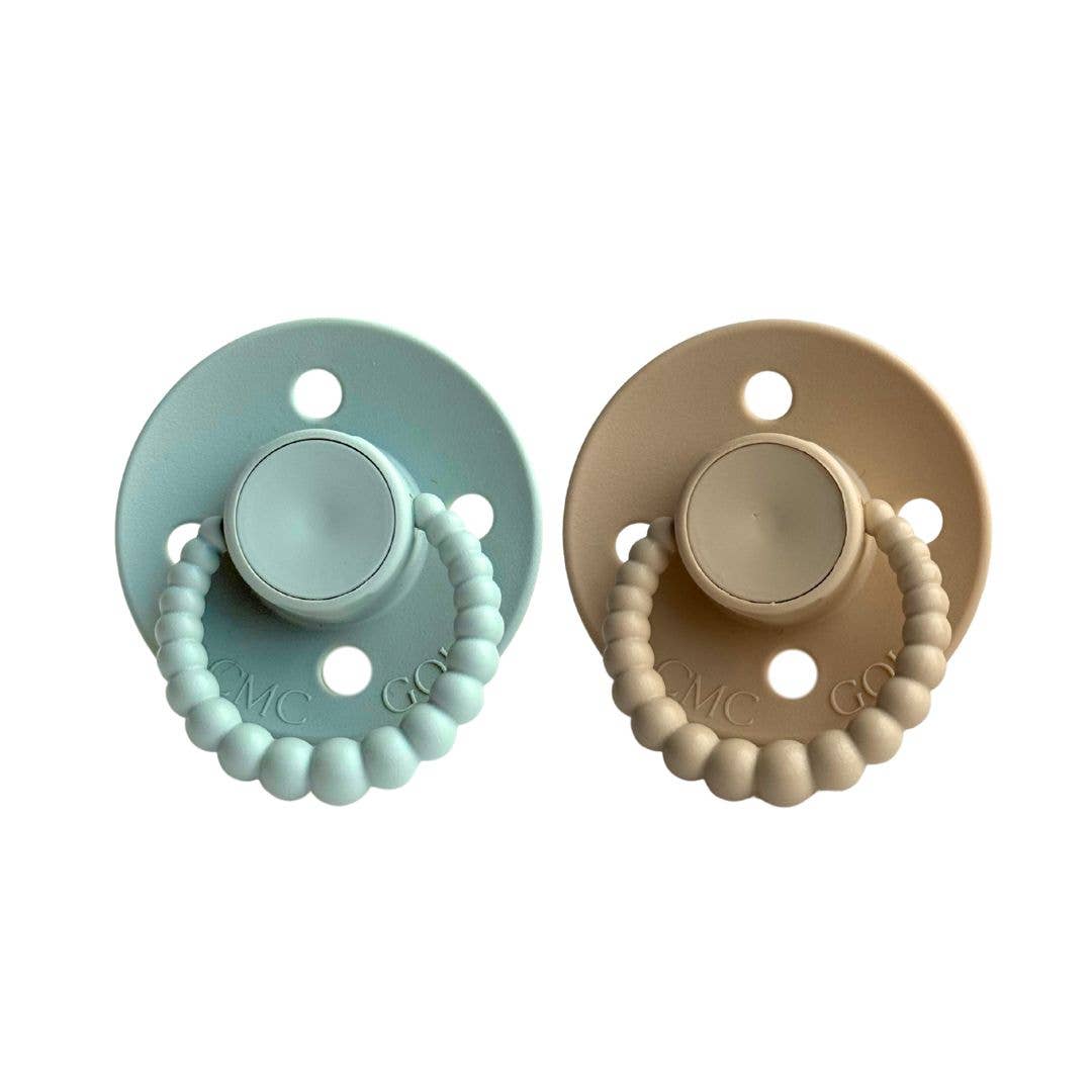 CMC 'Bubble' 2 Pack Dummies | Sage + Almond: Size 1 (NB - 6 months)