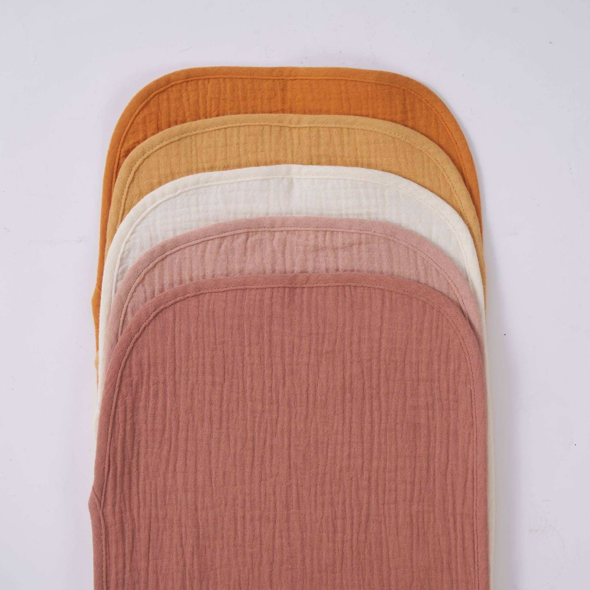 Organic Muslin Burp Cloths - Golden Harvest 5 Pack | Zoe Sage premium baby gift - Baba-lando