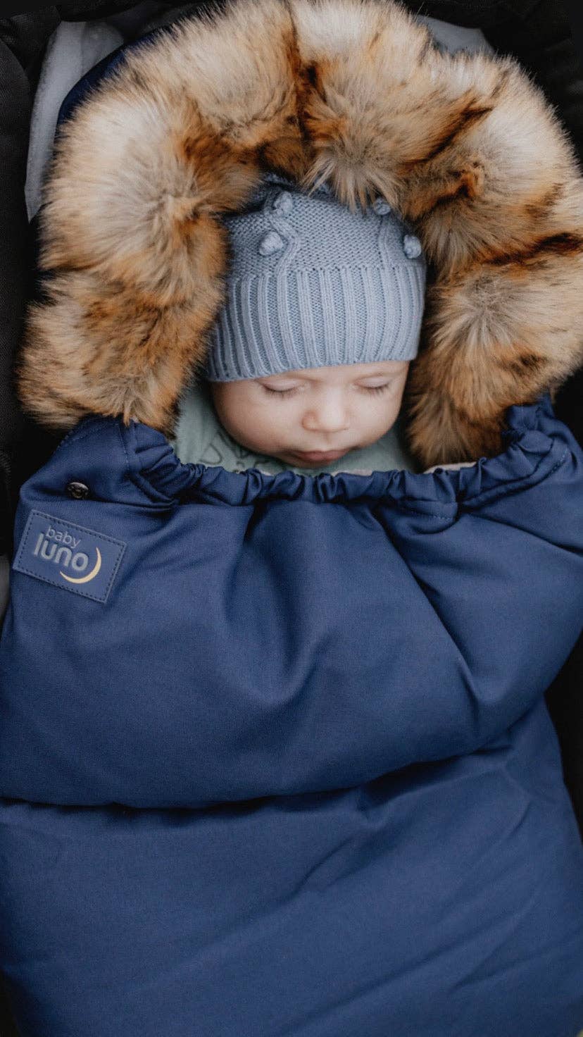 Nordic Footmuff Pram Liner | Deep Blue by Baby luno