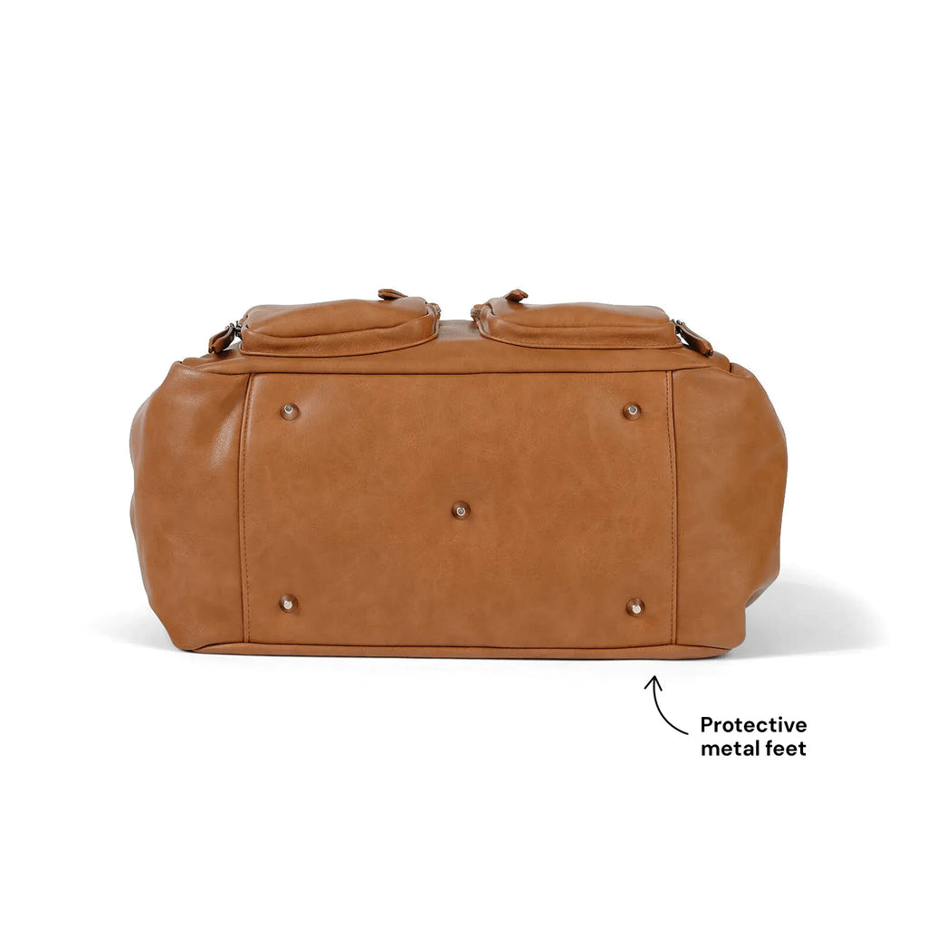 Carry All Nappy Bag - Tan Vegan Leather