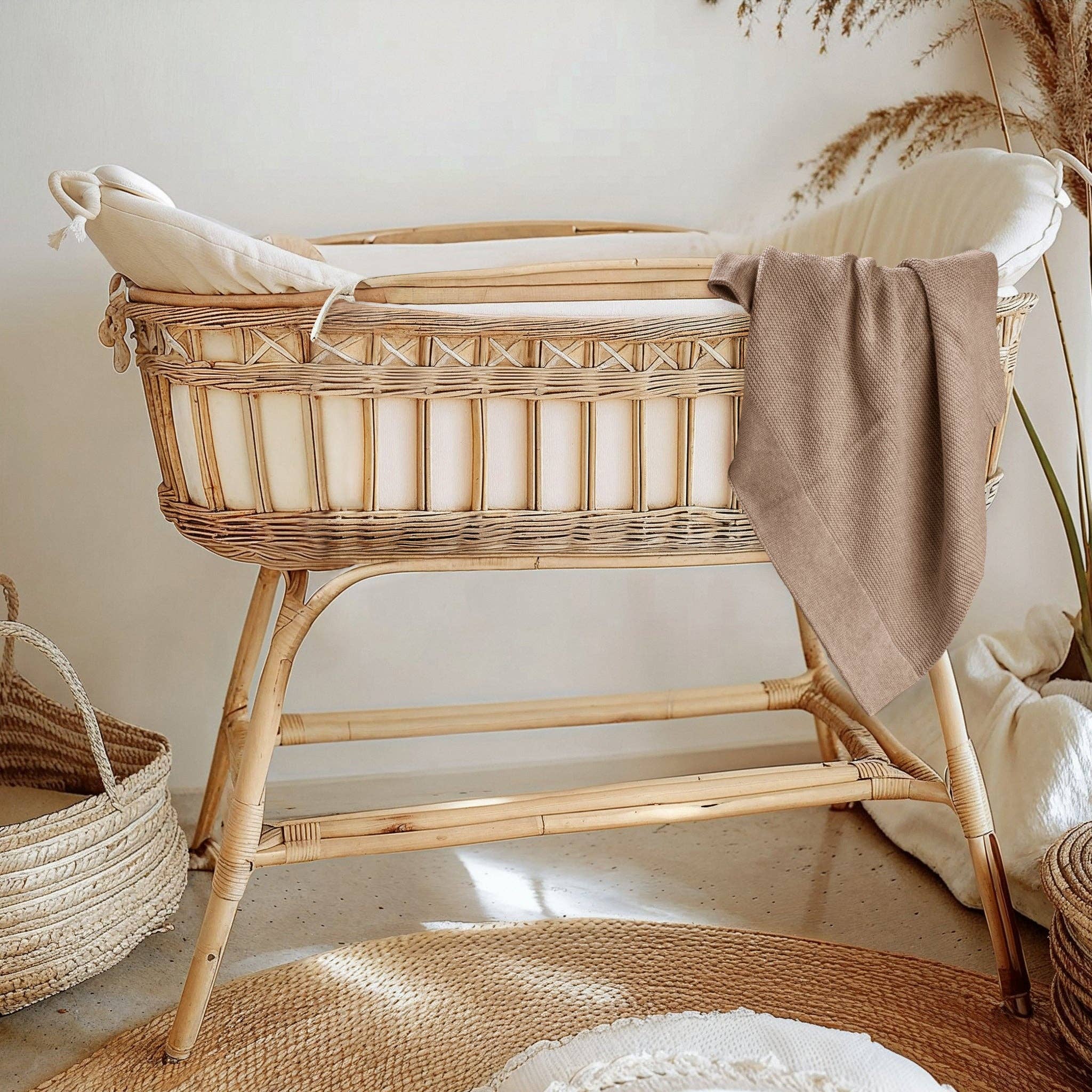 Cotton Classic Knit Baby Blanket by Zoe Sage | Mocha