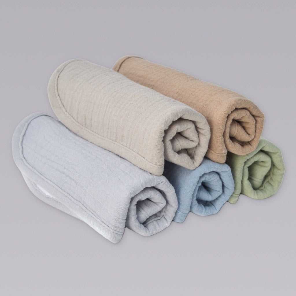 Organic Muslin Baby Bibs | Earth and Sky 5 Pack